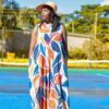 Flowy Maxi Dress with Leaf Patterns