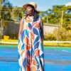 Flowy Maxi Dress with Leaf Patterns - Image 3