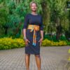 Black Dress with Kitenge Belt - Image 5