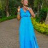 Blue Flowy Maxi Dress - Image 4
