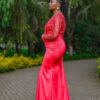 Scarlet Beaded Gown - Image 5