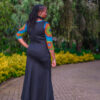 Black Kitenge Sleeved Dress - Image 3